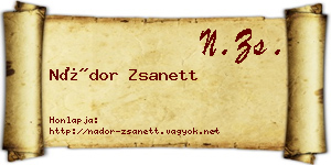 Nádor Zsanett névjegykártya
